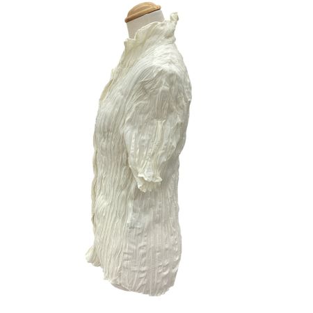 ISSEY MIYAKE イッセイミヤケ プリーツ シワ加工 ノースリーブシャツ SIZE 2 IM32FJ205 ホワイト