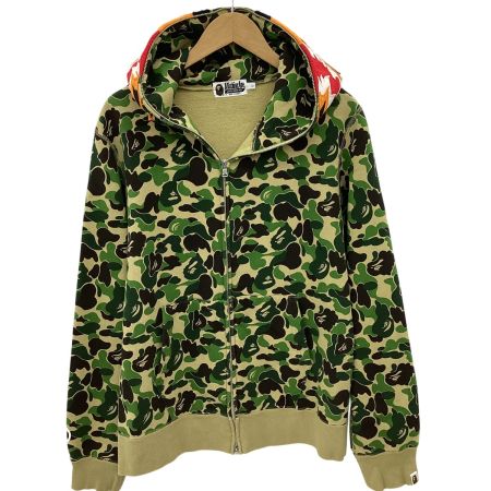 A BATHING APE アベイシングエイプ メンズ カモフラージュ柄 タイガーモチーフ パーカー SIZE L グリーン