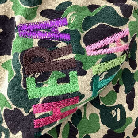 A BATHING APE アベイシングエイプ メンズ カモフラージュ柄 タイガーモチーフ パーカー SIZE L グリーン