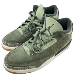 NIKE ナイキ メンズ スニーカー AIR JORDAN 3 RETRO SIZE27cm オリーブ Bランク