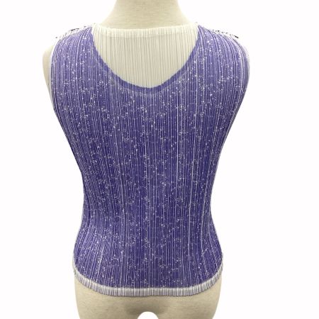 ISSEY MIYAKE イッセイミヤケ PLEATS PLEASE ノースリーブカットソー SIZE 3 PP31-JK641 ブルー