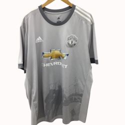 adidas アディダス サッカーユニフォーム  Manchester UNITED 2017-18 SIZE 2XL グレー Bランク