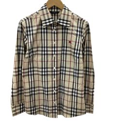 BURBERRY LONDON バーバリーロンドン レディース シャツ　チェック SIZE 42 ベージュ Bランク