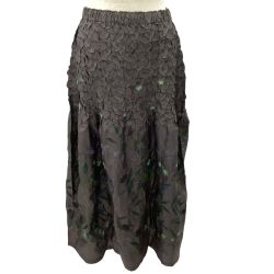 ISSEY MIYAKE イッセイミヤケ 花モチーフ スカート SIZE 3 IM22FG907 グレー Bランク