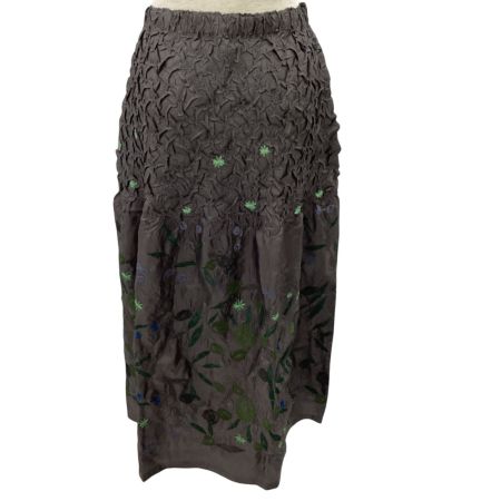ISSEY MIYAKE イッセイミヤケ 花モチーフ スカート SIZE 3 IM22FG907 グレー