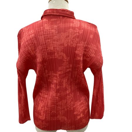 ISSEY MIYAKE イッセイミヤケ PLEATS PLEASE シャツ SIZE 3 中国柄 PP41-JJ723 ショッキングピンク