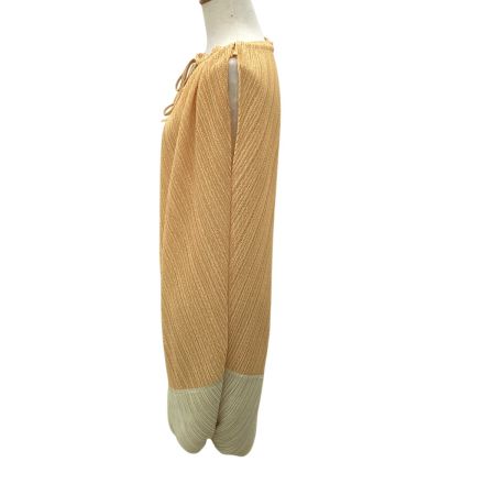 ISSEY MIYAKE イッセイミヤケ PLEATS PLEASE 変形 ２WAY ワンピース スカート SIZE 2 PP51-JG525 オレンジ×イエロー