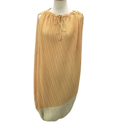 ISSEY MIYAKE イッセイミヤケ PLEATS PLEASE 変形 ２WAY ワンピース スカート SIZE 2 PP51-JG525 オレンジ×イエロー
