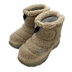 THE NORTH FACE ザノースフェイス  防滑 Nuptse Bootie Short Fleece NF52578 スノーブーツ SIZE 24cm ベージュ×イエロー Bランク