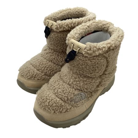 THE NORTH FACE ザノースフェイス  防滑 Nuptse Bootie Short Fleece NF52578 スノーブーツ SIZE 24cm ベージュ×イエロー