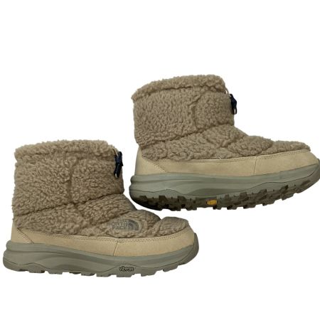 THE NORTH FACE ザノースフェイス  防滑 Nuptse Bootie Short Fleece NF52578 スノーブーツ SIZE 24cm ベージュ×イエロー