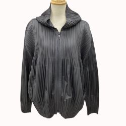 ISSEY MIYAKE イッセイミヤケ PLEATS PLEASE ジップアップ ジャンパー SIZE 4 PP55-JC401 グレー Bランク