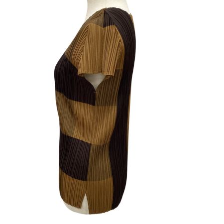 ISSEY MIYAKE イッセイミヤケ PLEATS PLEASE カットソー SIZE 3 PP03-JK504 ブラウン