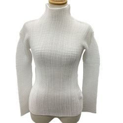 ISSEY MIYAKE イッセイミヤケ ワッフル プリーツ カットソー SIZE M IM92-FT106 ホワイト Bランク