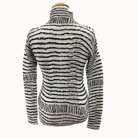 ISSEY MIYAKE イッセイミヤケ プリーツ カットソー SIZE L IM82-FJ584 ブラック×ホワイト
