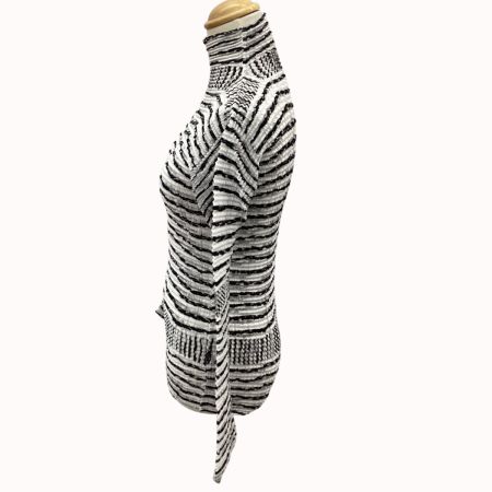ISSEY MIYAKE イッセイミヤケ プリーツ カットソー SIZE L IM82-FJ584 ブラック×ホワイト