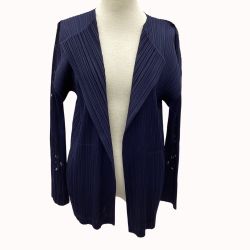 ISSEY MIYAKE イッセイミヤケ PLEATS PLEASE カーディガン  SIZE 3 PP91-JO761 ネイビー Bランク