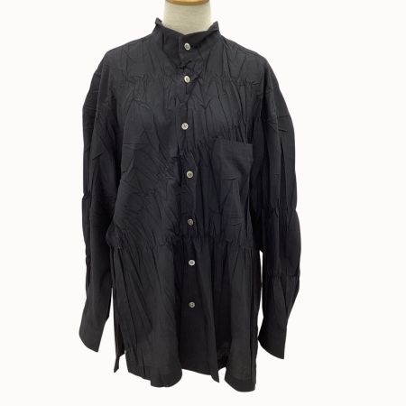 ISSEY MIYAKE イッセイミヤケ シワ加工 シャツ  ブラック