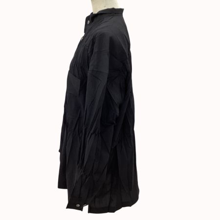 ISSEY MIYAKE イッセイミヤケ シワ加工 シャツ  ブラック