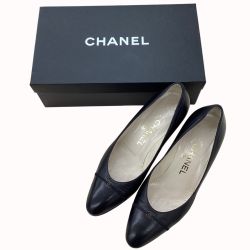 CHANEL シャネル レディース パンプス ココマーク SIZE　37 レザー ブラック Bランク