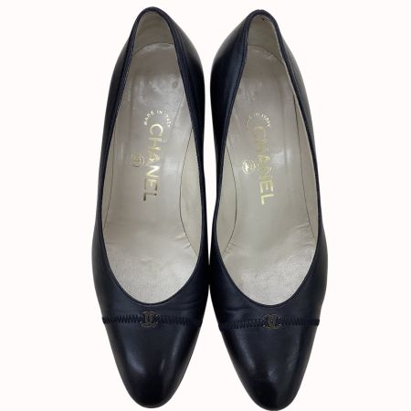CHANEL シャネル レディース パンプス ココマーク SIZE　37 レザー ブラック