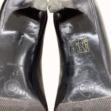 CHANEL シャネル レディース パンプス ココマーク SIZE　37 レザー ブラック