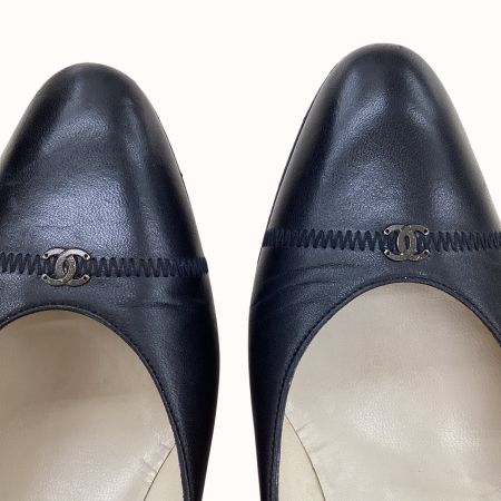 CHANEL シャネル レディース パンプス ココマーク SIZE　37 レザー ブラック