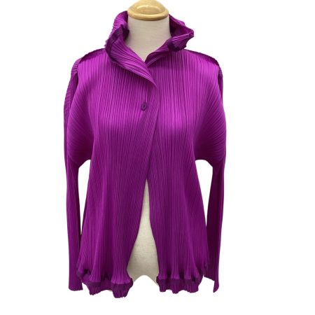 ISSEY MIYAKE イッセイミヤケ PLEATS PLEASE ジャケット カーディガン SIZE 3 PP53-JO682 パープル