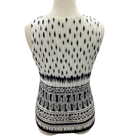 ISSEY MIYAKE イッセイミヤケ プリーツ ノースリーブカットソー SIZE 3 エスニック柄 IM12FJ532 ホワイト