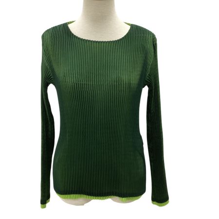 ISSEY MIYAKE イッセイミヤケ プリーツ カットソー バイカラー SIZE　2 IM03FJ967 グリーン