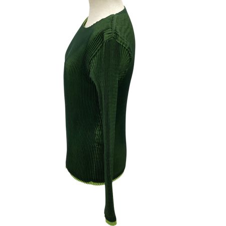 ISSEY MIYAKE イッセイミヤケ プリーツ カットソー バイカラー SIZE　2 IM03FJ967 グリーン