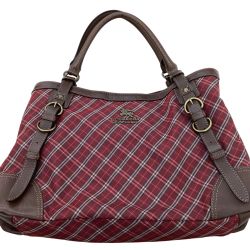 BURBERRY BLUE LABEL バーバリーブルーレーベル レディース ハンドバッグ チェック レッド Bランク