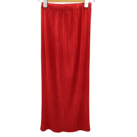 ISSEY MIYAKE イッセイミヤケ プリーツ ロングスカート SIZE S IM63-FG904 レッド