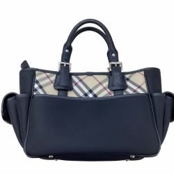BURBERRY バーバリー ハンドバッグ ブラック×ベージュ Bランク
