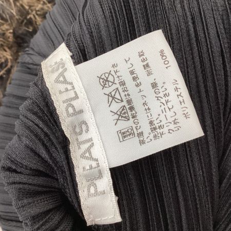 ISSEY MIYAKE イッセイミヤケ PLEATS PLEASE ロングコート ファー付き SIZE 3 PP43-JA412 ブラック