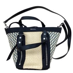 DIESEL ディーゼル レディース　２WAYバッグ かごバッグ 巾着 ベージュ Bランク