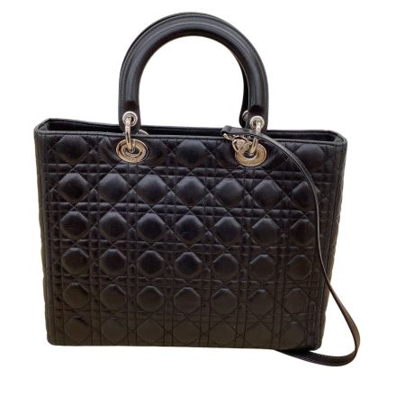Christian Dior クリスチャンディオール レディディオール カナージュステッチ 2WAYバッグ ブラック