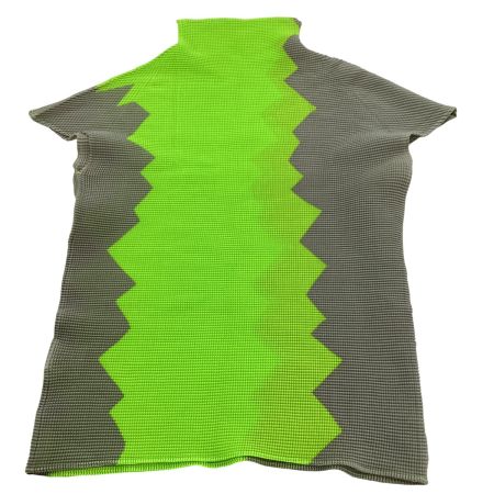 ISSEY MIYAKE イッセイミヤケ レディース カットソー SIZE M MM02-FT909 黄緑