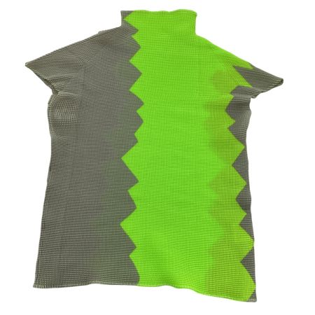 ISSEY MIYAKE イッセイミヤケ レディース カットソー SIZE M MM02-FT909 黄緑