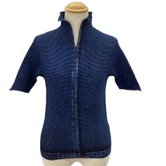 ISSEY MIYAKE イッセイミヤケ PLEATS PLEASE デニム転写 カットソー SIZE 3 PP16-FJ221 ネイビー Bランク