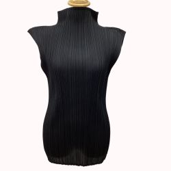 ISSEY MIYAKE イッセイミヤケ PLEATS PLEASEノースリーブ カットソー SIZE 4 PP05-JK003 ブラック Bランク