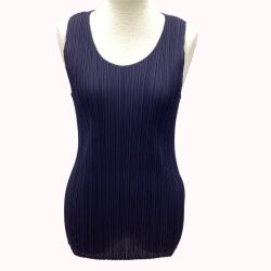 ISSEY MIYAKE イッセイミヤケ PLEATS PLEASE ノースリーブカットソー SIZE 3 PP04-JK600 ネイビー Bランク