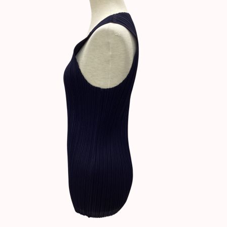 ISSEY MIYAKE イッセイミヤケ PLEATS PLEASE ノースリーブカットソー SIZE 3 PP04-JK600 ネイビー