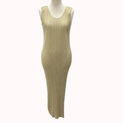 ISSEY MIYAKE イッセイミヤケ PLEATS PLEASE ノースリーブワンピース SIZE 1 PP05-JH001 ベージュ Bランク