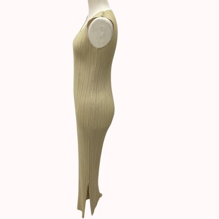 ISSEY MIYAKE イッセイミヤケ PLEATS PLEASE ノースリーブワンピース SIZE 1 PP05-JH001 ベージュ