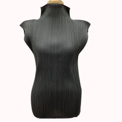 ISSEY MIYAKE イッセイミヤケ PLEATS PLEASE ノースリーブカットソー SIZE 3 PP05-JK003 グレー Bランク