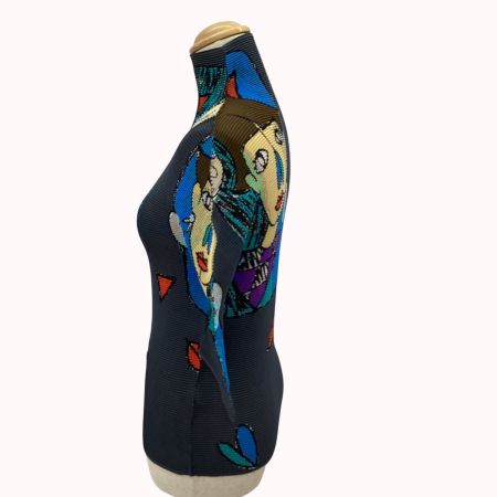 ISSEY MIYAKE イッセイミヤケ プリーツ カットソー 絵画柄  MI63FK571 グレー