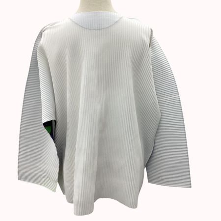 ISSEY MIYAKE イッセイミヤケ プリーツ カットソー 花柄  MI34KJ938 ブルー×ホワイト