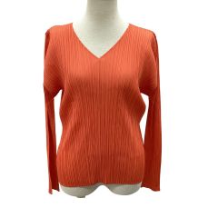 ISSEY MIYAKE イッセイミヤケ PLEATS PLEASE カットソー SIZE 3 PP51-JK165 オレンジ Bランク