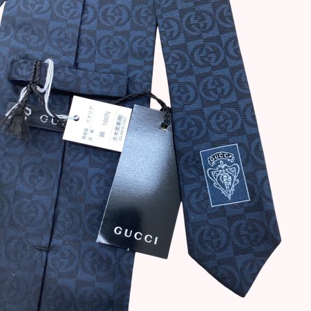 GUCCI グッチ メンズ ネクタイ 未使用　タグ付き GG柄 ネイビー